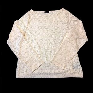 GAP Cream Boxy Long Sleeve Blouse